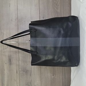 Large Madewell Black/Gray Leather Tote Shoulder Bag
